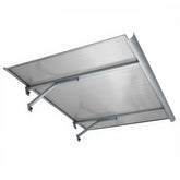 Copertină BODO PRO Alu cu jgheab + Policarbonat de ușă 120x90cm marchiză adăpost acoperiș gri-transparent